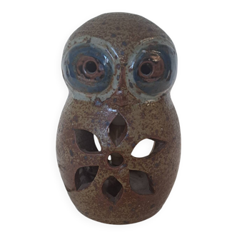 Owl lamp in stoneware from La Borne