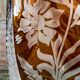 Large amber crystal vase – Engraved floral decoration – 29 cm