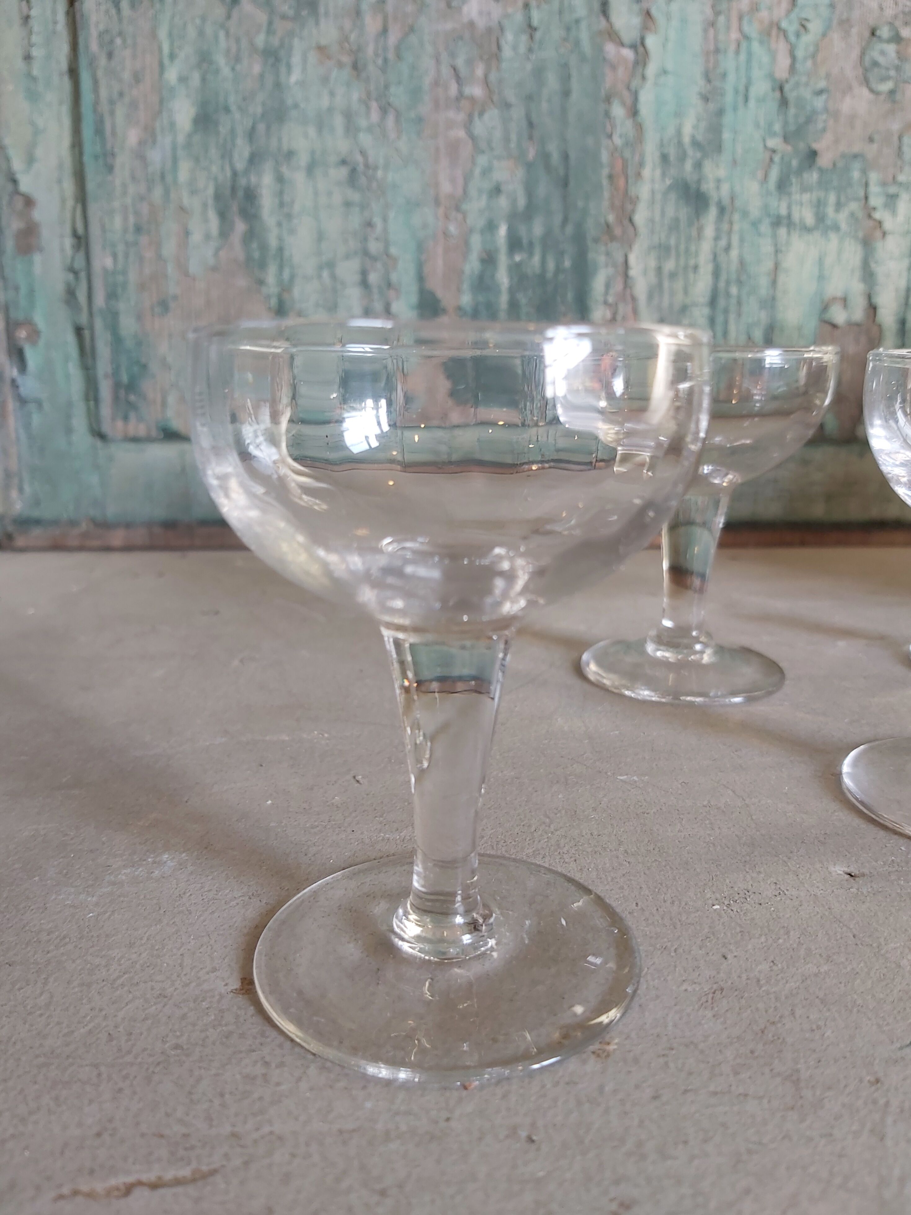 Set of four vintage French glasses for liquor