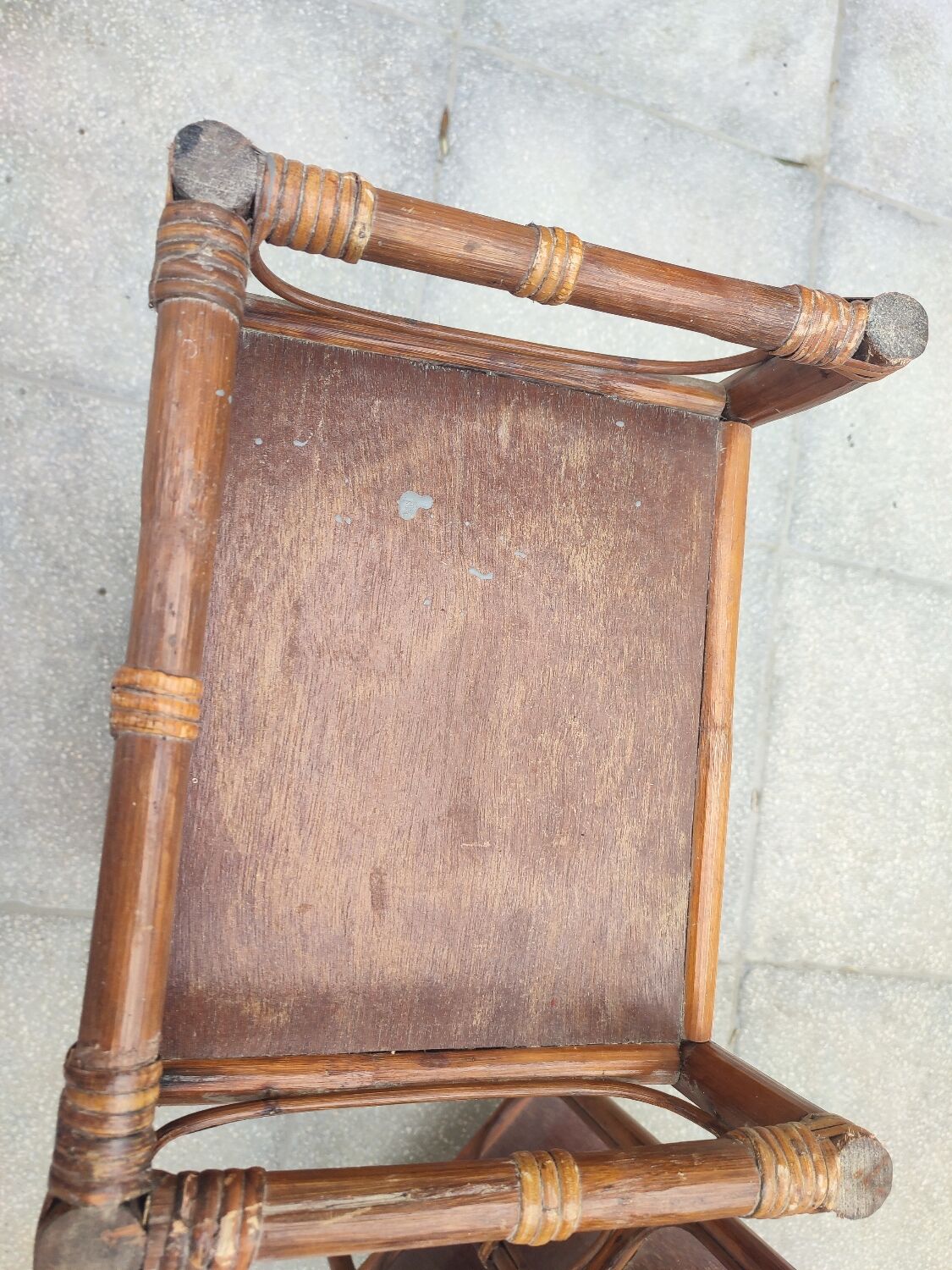 Vintage rattan bedside table pair