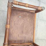 Vintage rattan bedside table pair