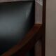 Vintage wooden armchair in black leatherette, Scandinavian style
