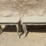 Louis XV style console table with beige patina and wax