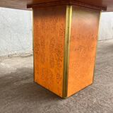 Elm burl and brass table, vintage 1970