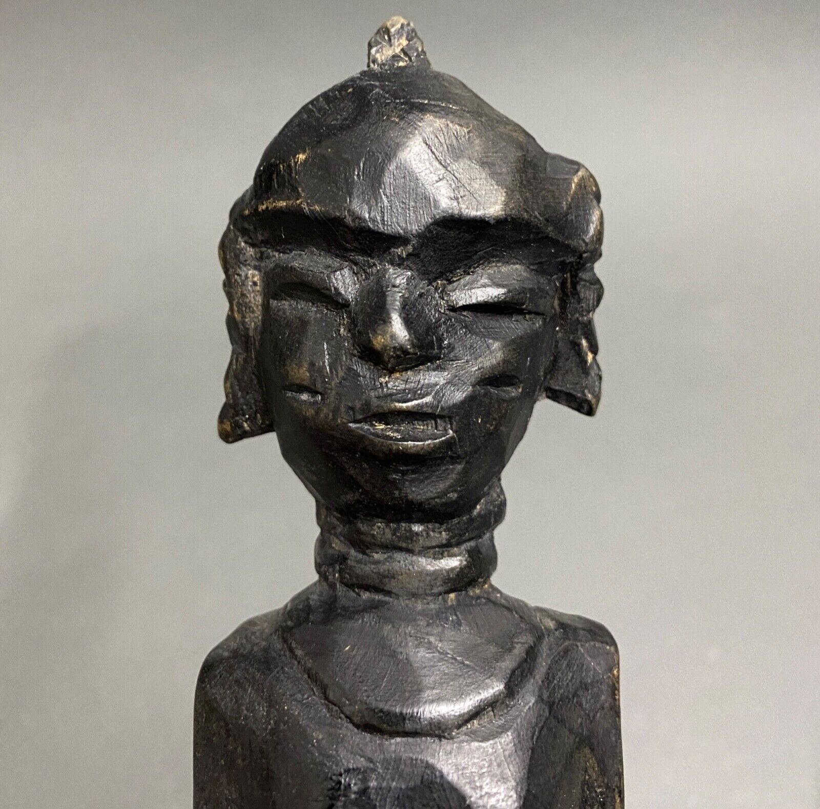 Pair of wooden statuettes sculptures of african couple 1960