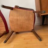 Pair of red skai bridge armchairs from the 60s
