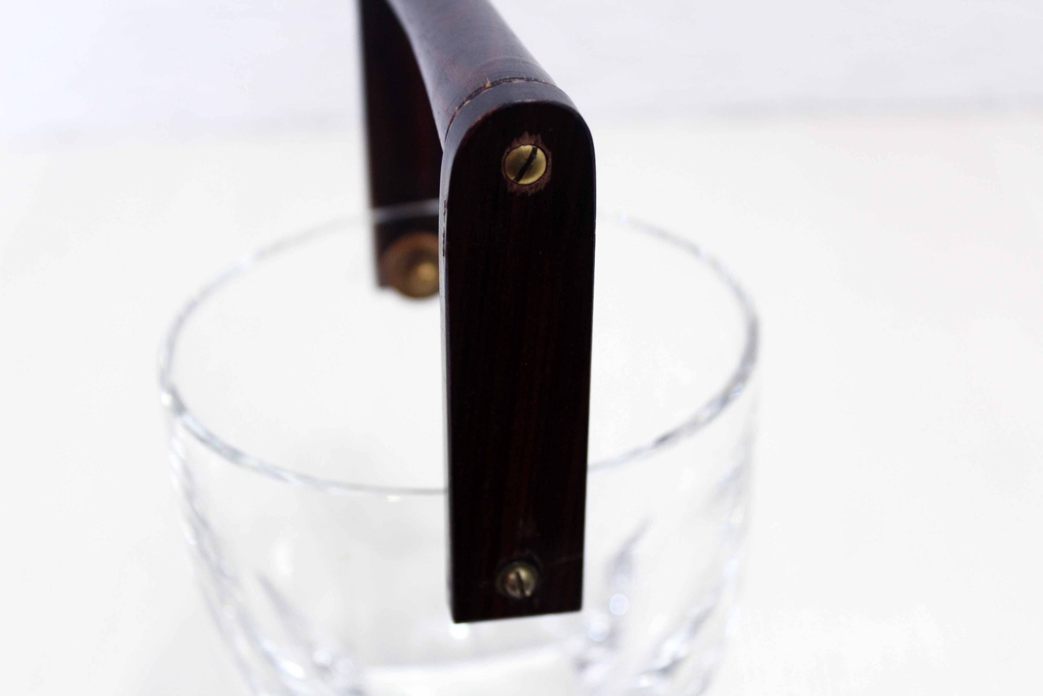 Crystal and wood ice bucket 1970