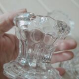 6 Bougeoirs en verre de Reims