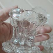 6 Bougeoirs en verre de Reims