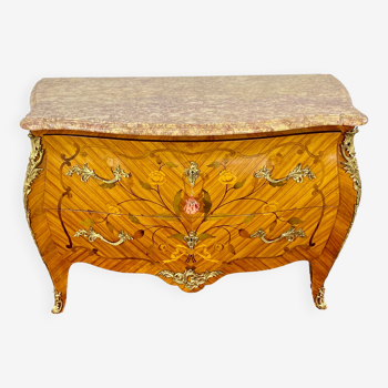 Chest of drawers Inlaid Style Louis XV Marble Top