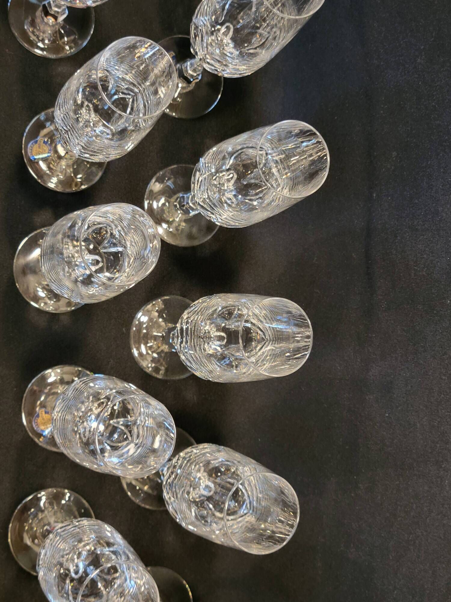 10 crystal champagne flutes 24% Cristallerie Kaspar Lemberg Lorraine vintage