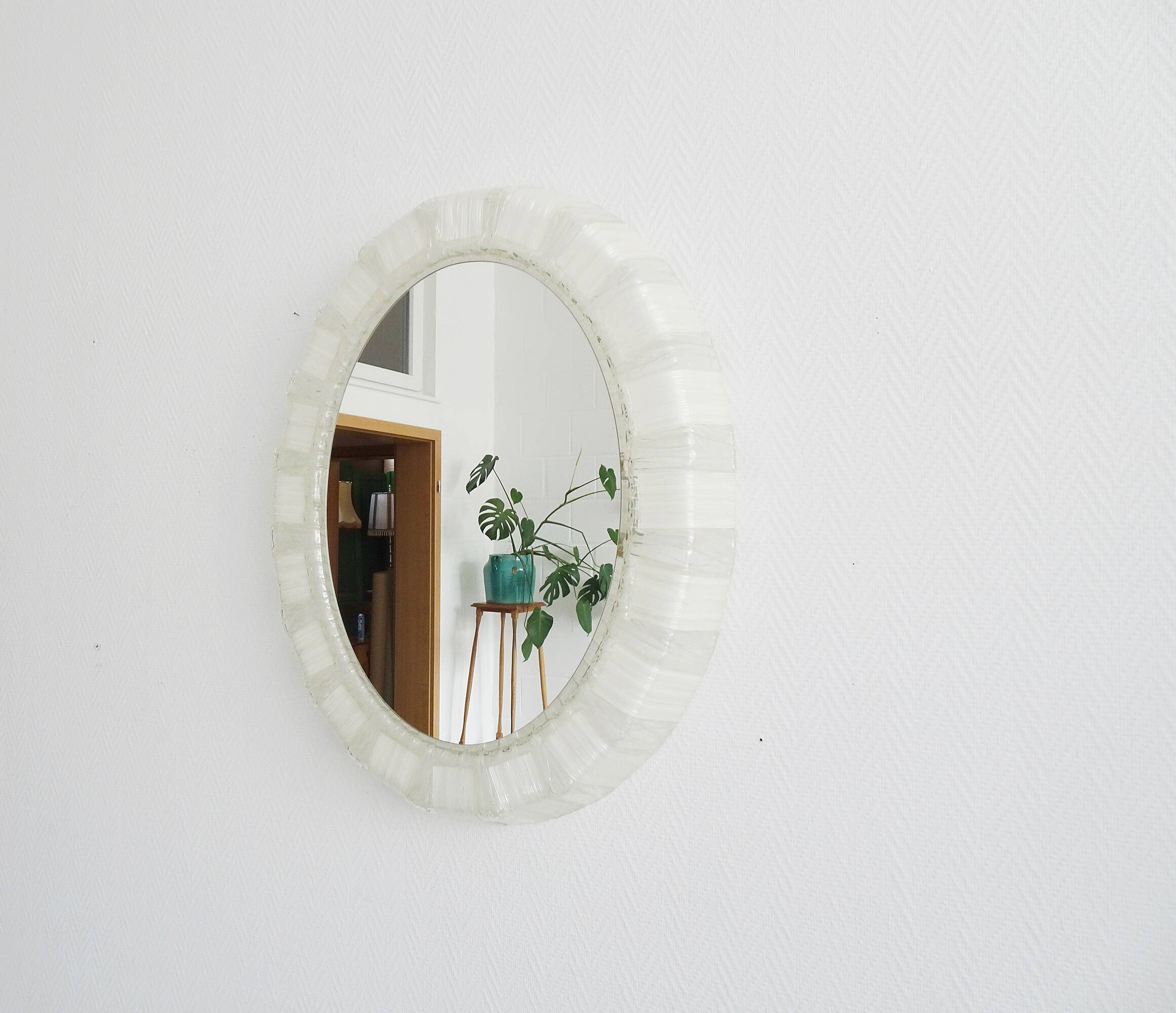 Illuminated mirror acrylic glass - mid century wall decoration