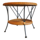 Table basse ou à vin en bambou et fer à deux niveaux des années 1960.