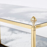 Table basse laiton chrome miroir décoré  1970