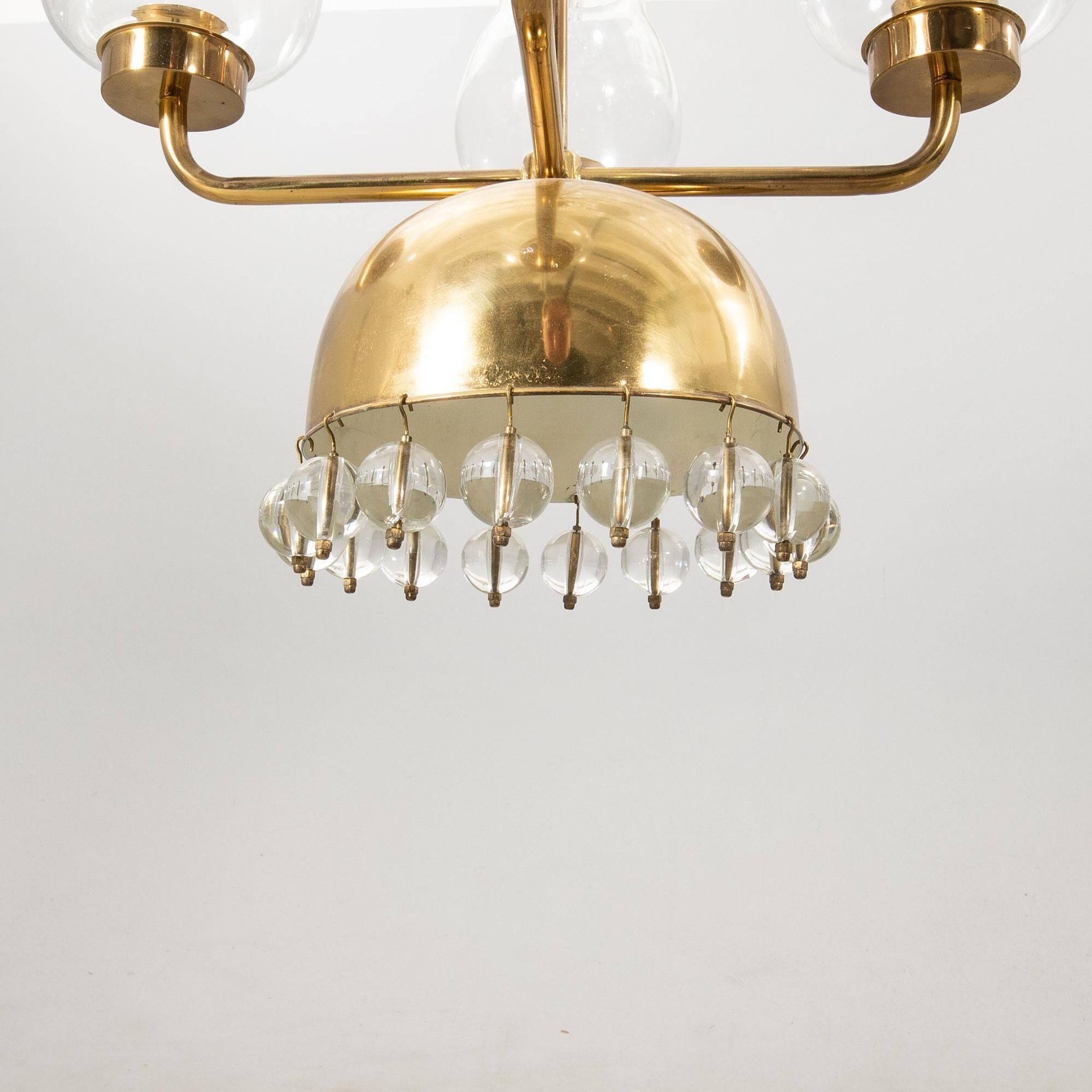 Lustre Erik Höglund Laiton et verre Suède 1960