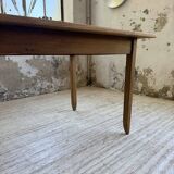 Beech and pine farmhouse table with spindle legs 170 cm
