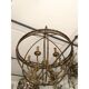 Contemporary Gold-Leaf and Clay Sphere Chandelier