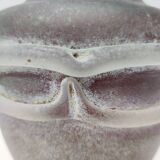 Stunning Postmodern Brown Hand-Molded Scavo Glass Vase, Italy