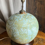 Spherical ceramic lamp with bark texture