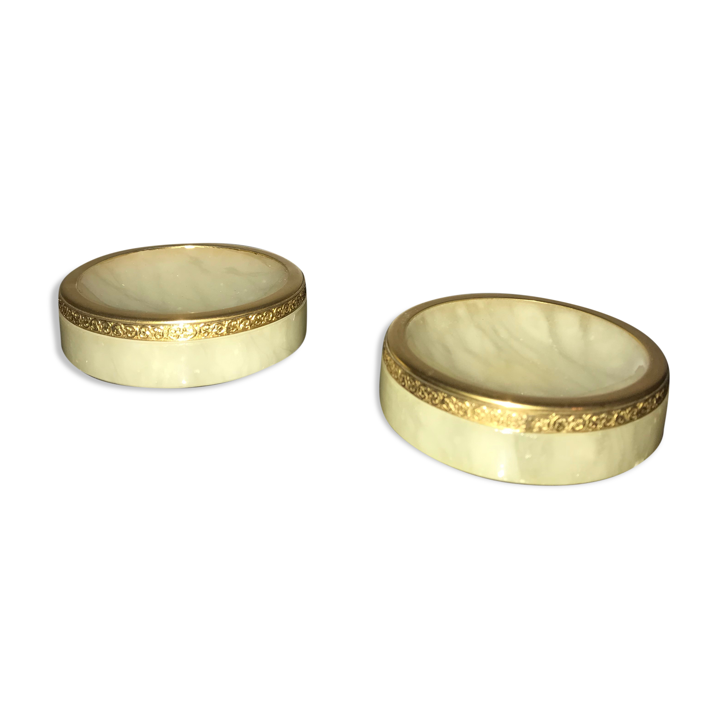 Duo de vide-poche en albâtre véritable