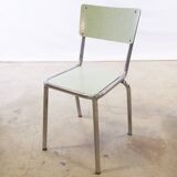 Pair of formica chairs and wood