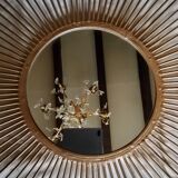 Large Golden Metal Sun Mirror 92cm