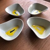 Suite of 4 cups, Orlando, enamelled ceramics.