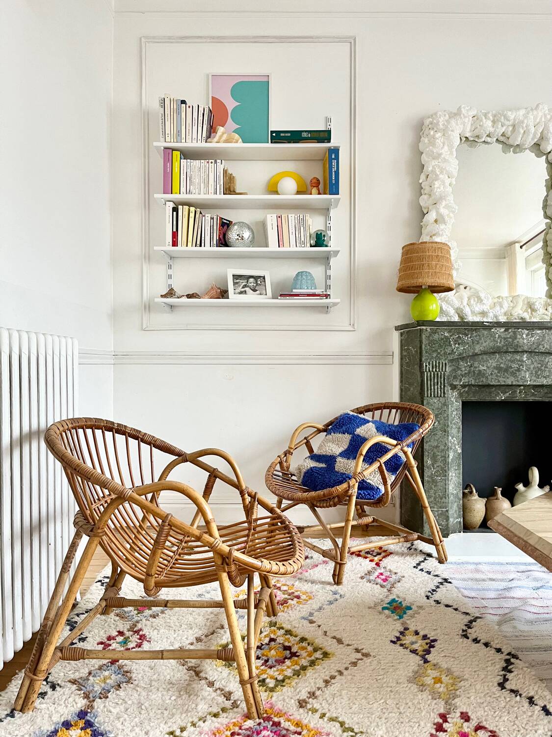 Pair of vintage rattan armchairs