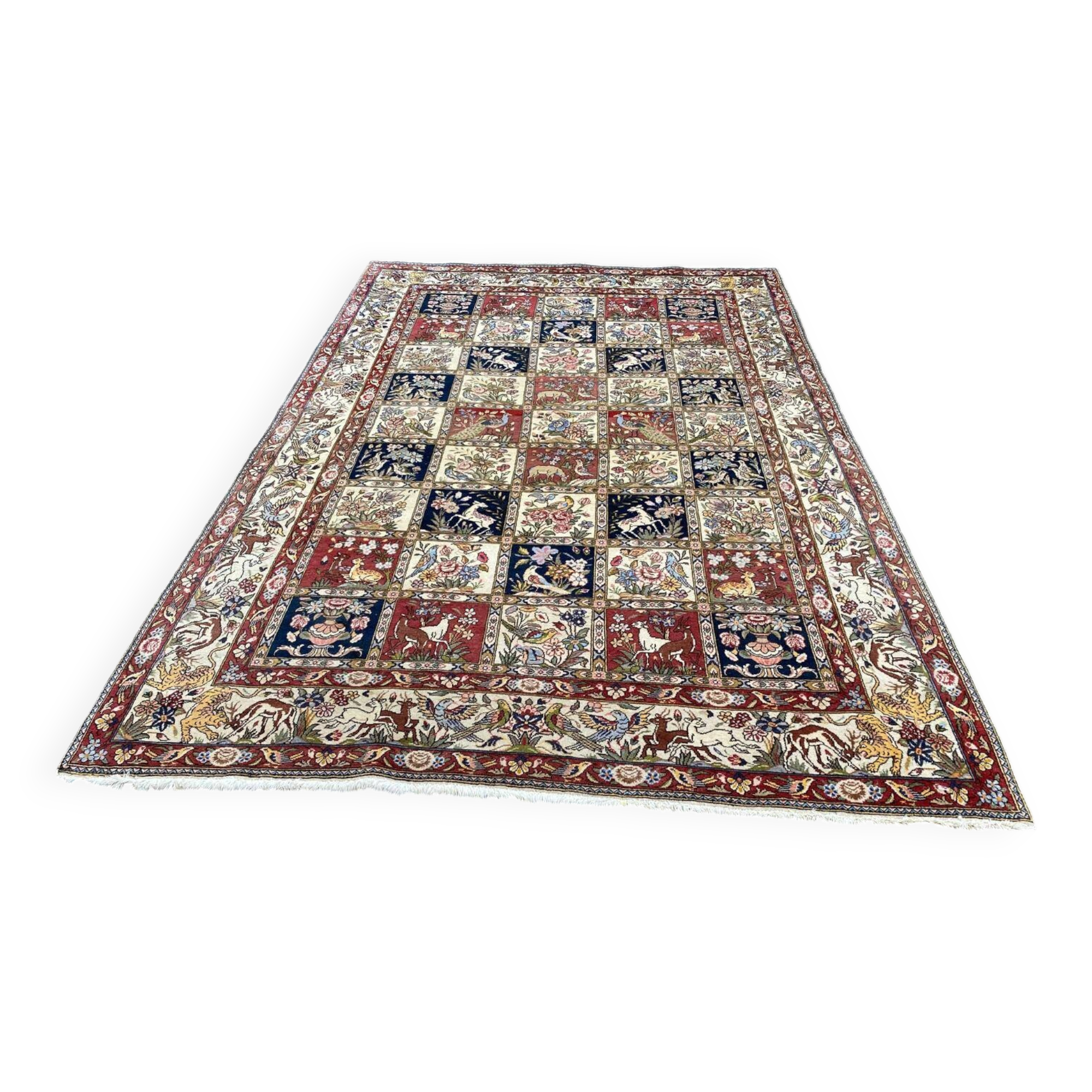 Authentic Persian Bakhtiar Saman Carpet Handwoven 318x198 cm 100% Wool