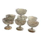 7 crystal cups decorated birds