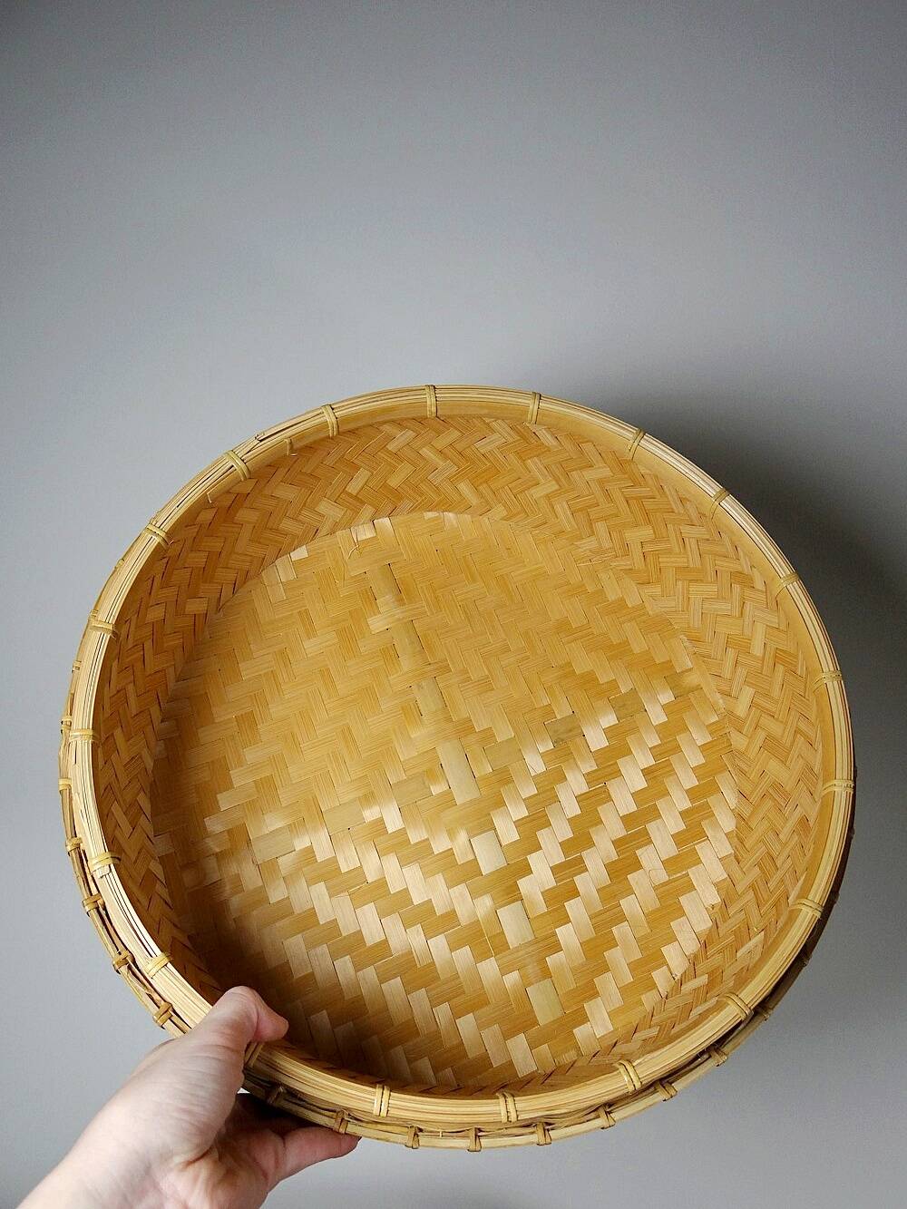 4 boîtes gigognes en bambou tressé, artisanat asiatique vintage
