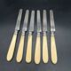 Series of 6 fruit knives blade silver punch Old man handle bone
