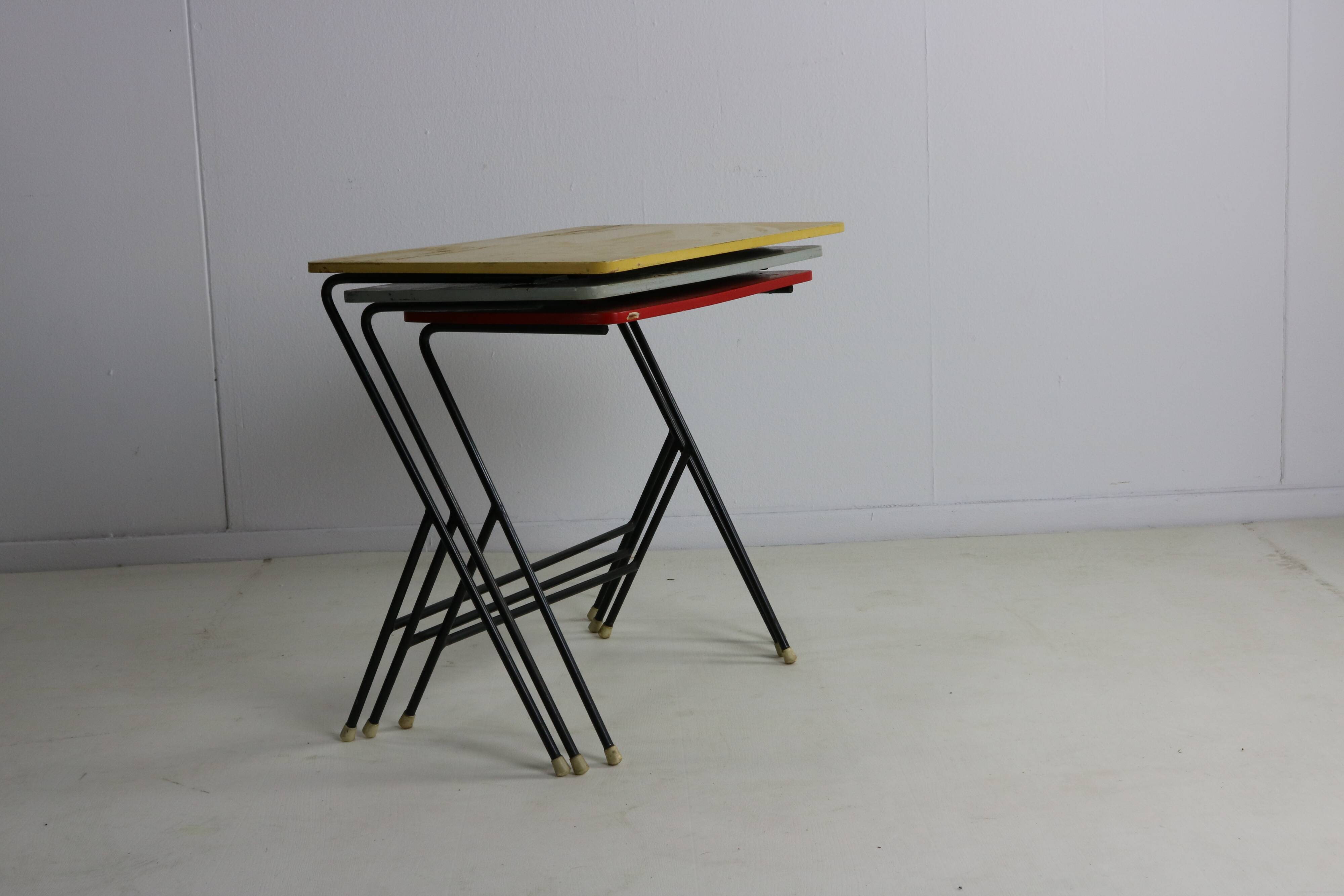 Set of fifties dutch design colorful nestingtables