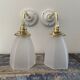 Set of two art deco wall lamps electrified to nine