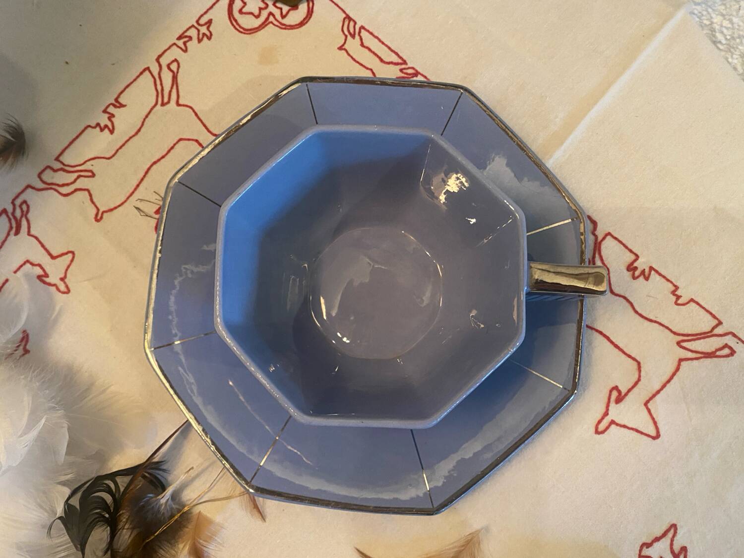 Large Art Deco mug stamped Longwy