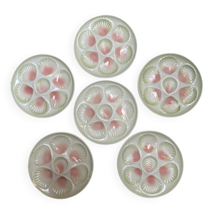 6 Assiettes à huîtres - moulin loups
