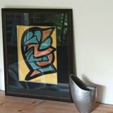 Abstract art painting signed Cantrel