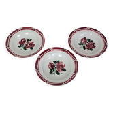 3 assiettes creuses Digoin Sarreguemines