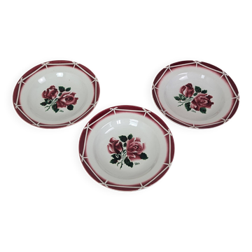 3 assiettes creuses Digoin Sarreguemines
