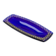 Cobalt blue glass cup gilded relief decoration, rectangular, 1960