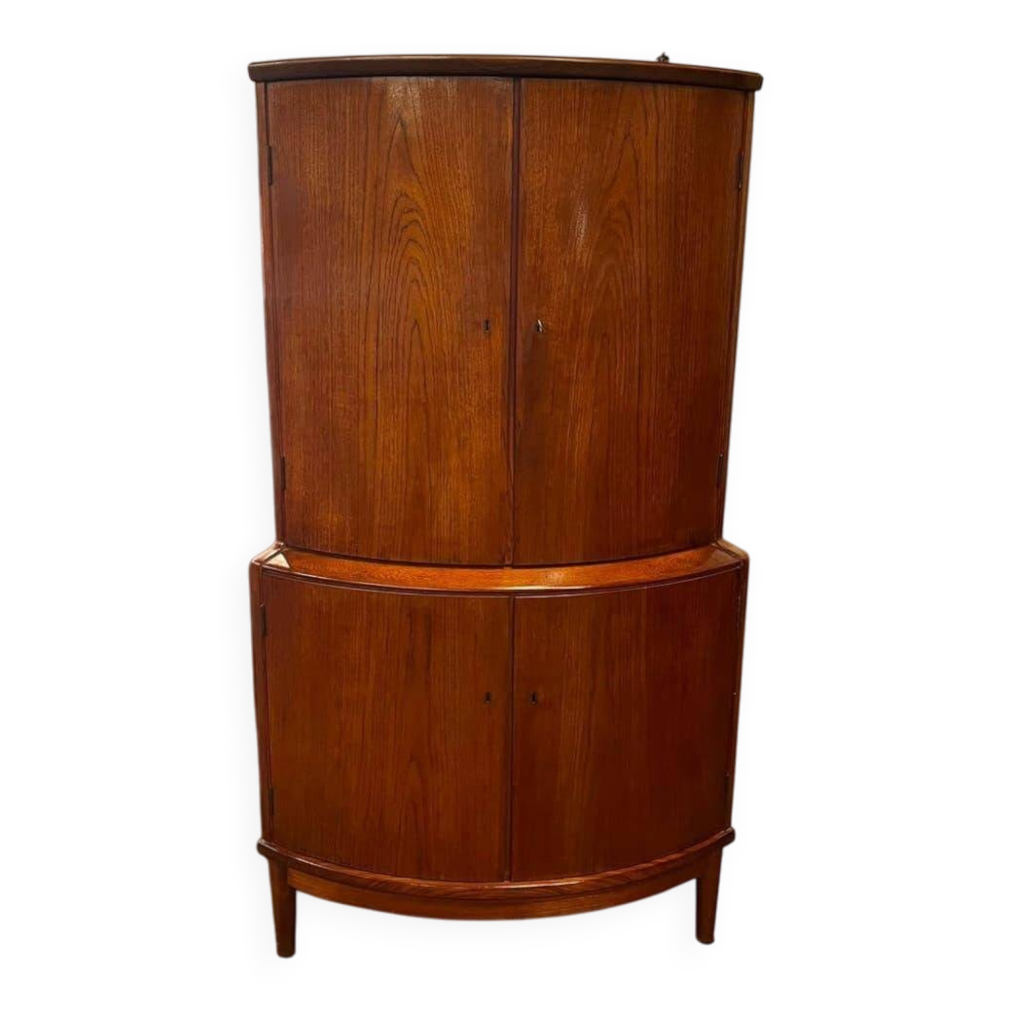 Armoire d'angle/placard vintage en bois courbé