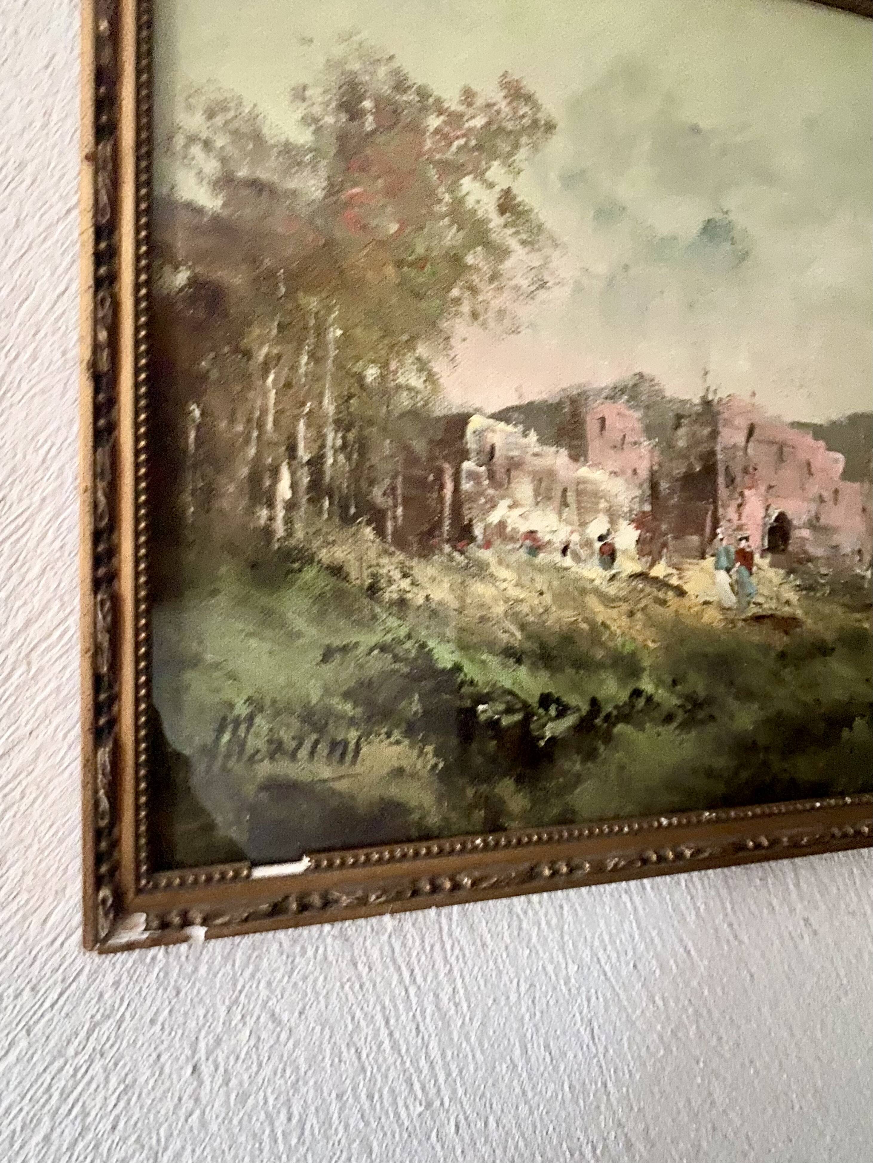 Huile sur toile  début 1900 sous verre