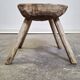 Hand-carved wooden stool, Wabi-Sabi. 1850-1900