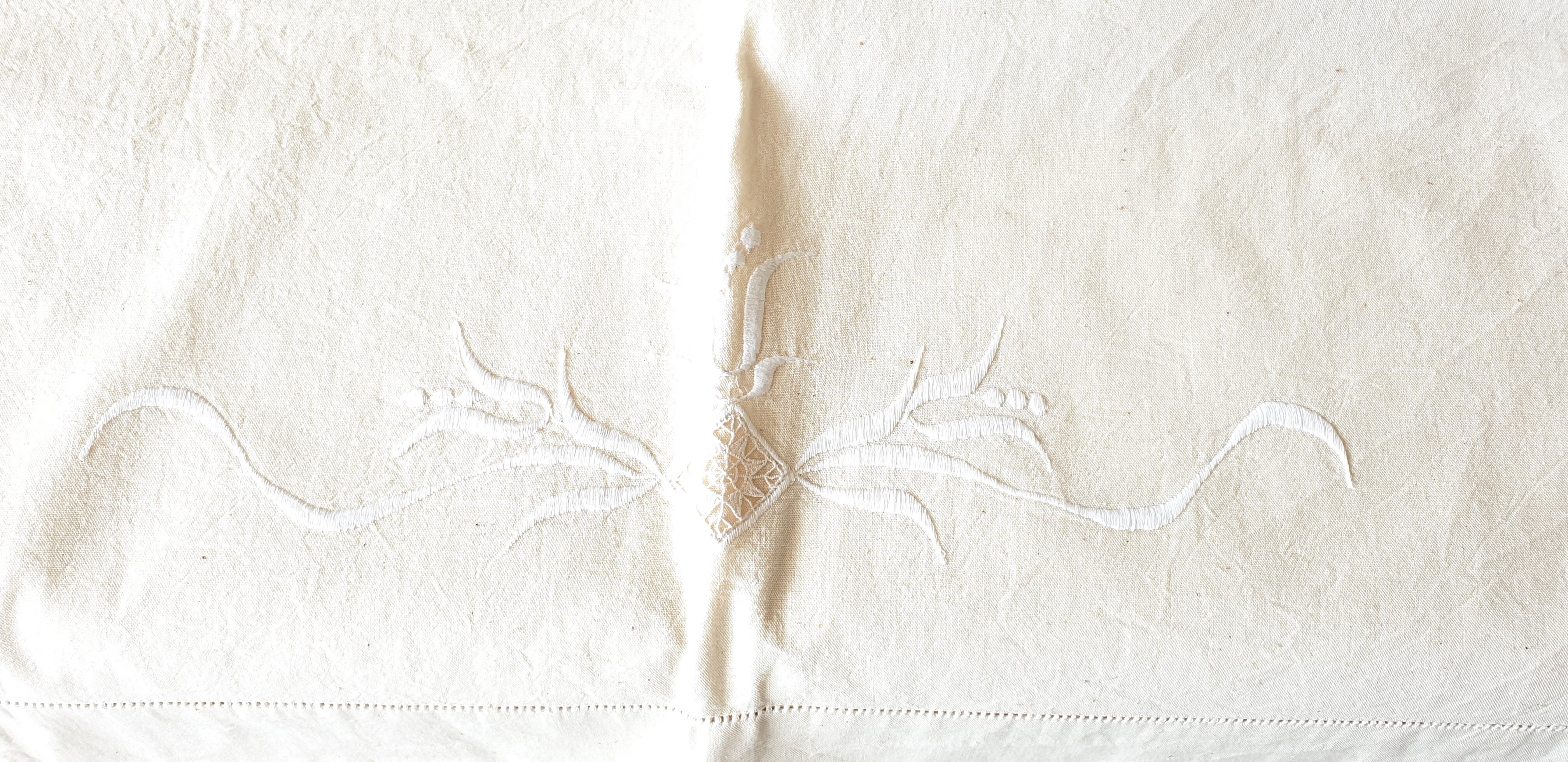 Lot of 3 Old Bed Sheets - True Northern Canvas Early 20th Century - France NEUF