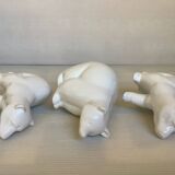 Three signed white polar bears