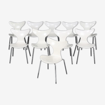 Ensemble de 10 chaises "the Lily" modèle 3108 Arne Jacobsen