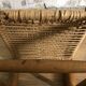 Small vintage children's chair - wood and rattan sluice