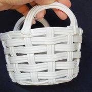 Lot de céramique tressée blanche méditerranéenne panier + coupelle