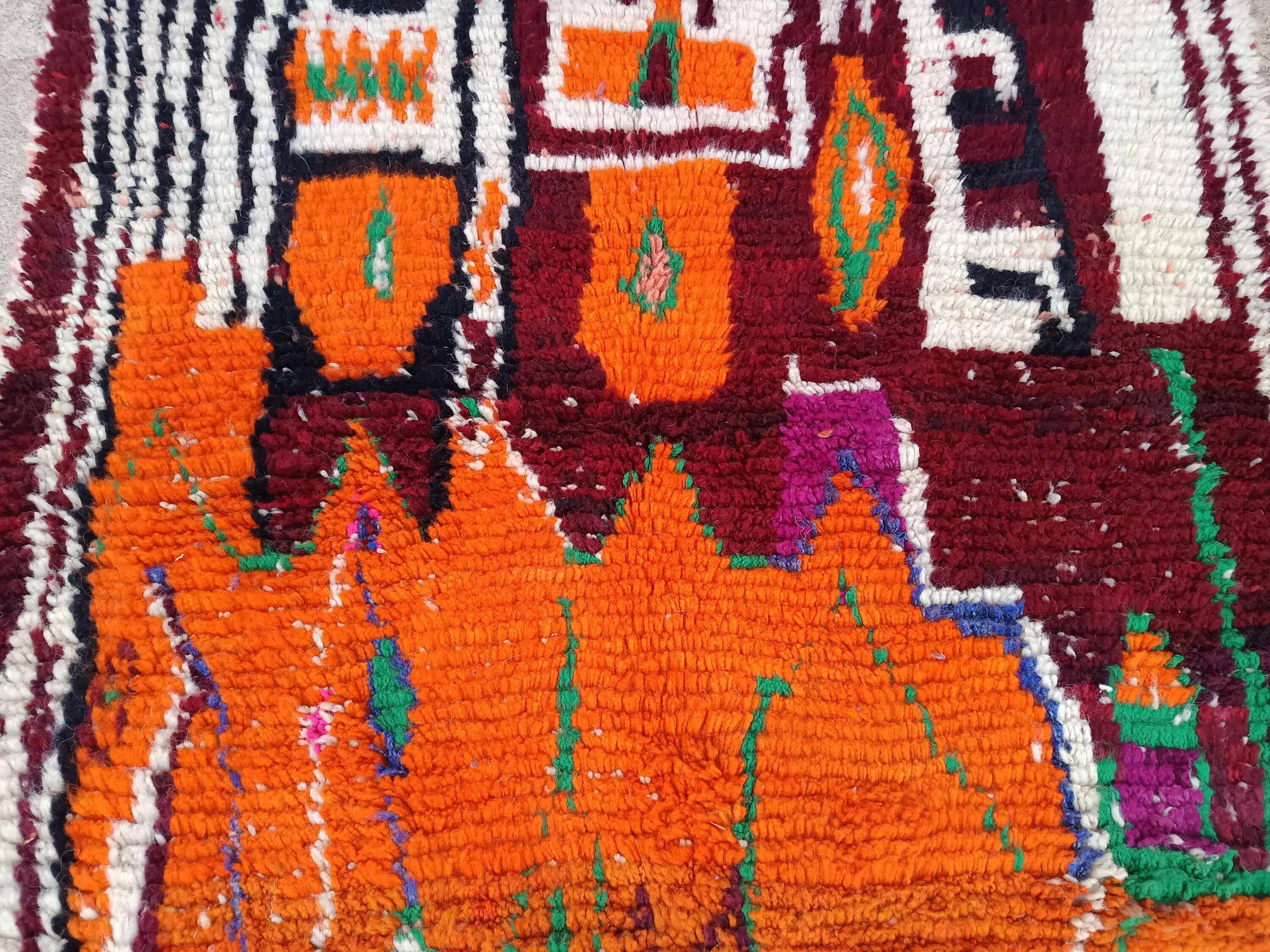 Handmade Moroccan rug, natural wool, 3x2 m.