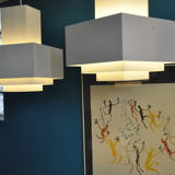 Pair of Scandinavian hanging lamps Hans Agne Jakobsson C896, Sweden 1960